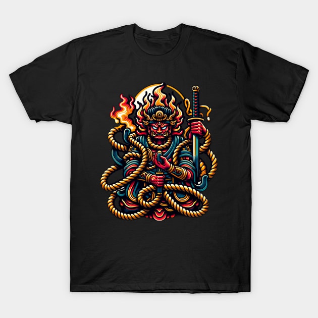 Fudo Myo Japanese god T-Shirt by DMcK Designs